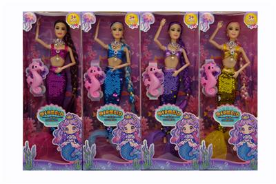 11.5寸实身9关节时尚翻转亮片美人鱼+海马 4款混装 - OBL10381364
