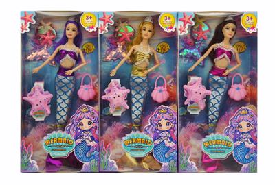 11.5寸实身9关节美人鱼+美人鱼尾巴+海星+贝壳包 3款混装 - OBL10381365