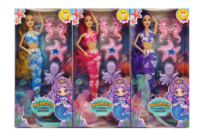 11.5寸实身9关节时尚美人鱼+海洋生物配件 3款混装 - OBL10381367