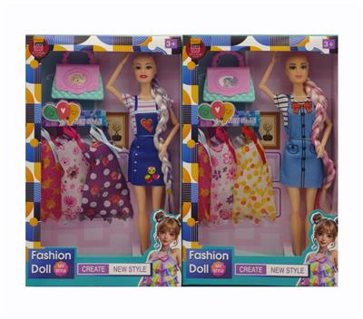 11寸实身9关节时尚芭比+包包+3配裙 3款混装 - OBL10381375