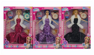 11寸实身9关节优雅长裙芭比+包包 3款混装 - OBL10381377