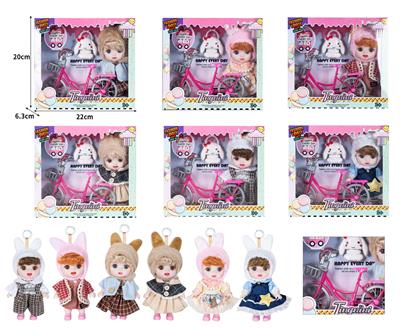 7寸全身搪胶3D眼时尚萌娃娃带配件 - OBL10381483