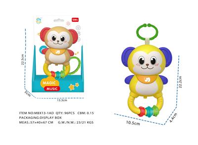 灯光音乐卡通猴子(带挂绳+圆环+滚珠)  （2AA包电） - OBL10381522