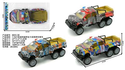 1:16六轮福特越野皮卡涂鸦惯性警车 - OBL10381745