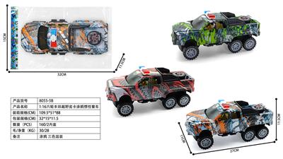 1:16六轮丰田越野皮卡涂鸦惯性警车 - OBL10381749