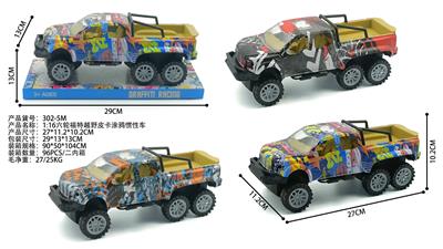 1:16六轮福特越野皮卡涂鸦惯性车 - OBL10381756