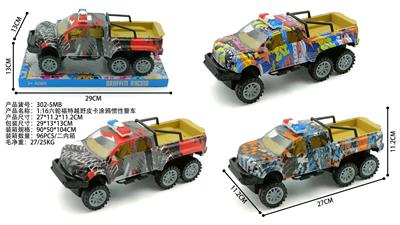 1:16六轮福特越野皮卡涂鸦惯性警车 - OBL10381757