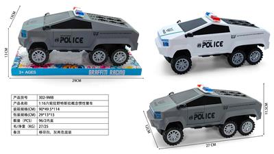 1:16六轮狂野特斯拉概念惯性警车 - OBL10381765