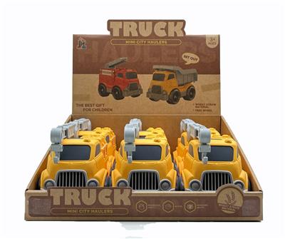 麦秆卡通吊臂车 6只/盒 - OBL10383086