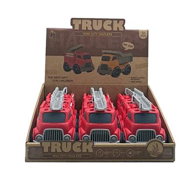 麦秆卡通消防车 6只/盒 - OBL10383090