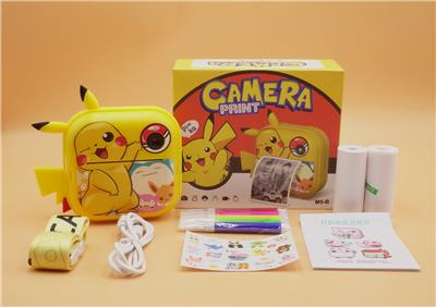 黄色皮卡丘打印照相机/儿童打印相机/儿童拍立得（可兼容黑白/彩色打印两种模式。  彩色打印纸需另外订购） - OBL10383300