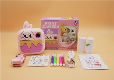 粉色萌兔彩色打印照相机/儿童打印相机/儿童拍立得（可兼容黑白/彩色打印两种模式。  彩色打印纸需另外订购） - OBL10383301