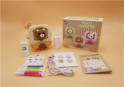 棕色小熊儿童打印照相机/儿童打印相机/带APP（可兼容黑白/彩色打印两种模式。  彩色打印纸需另外订购） - OBL10383305