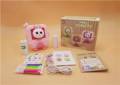 粉色兔子儿童打印照相机/儿童打印相机/带APP（可兼容黑白/彩色打印两种模式。  彩色打印纸需另外订购） - OBL10383309