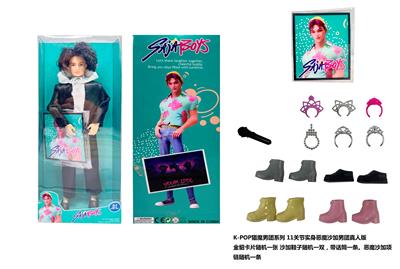 1比1 K-POP 猎魔男团真人版  11.5寸11关节实身 ABBy 艾比 带金貂卡片一张 带项链  带话筒 - OBL10383978