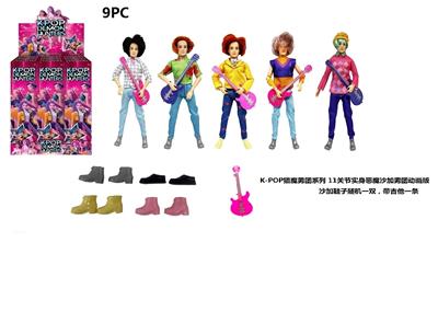 1比1 K-POP 猎魔男团动画版  11.5寸11关节实身Baby saia - ABBy  - Mystery - Jinu-Romane  猎魔乐队 5款9PC混装带吉他带鞋子 - OBL10383994