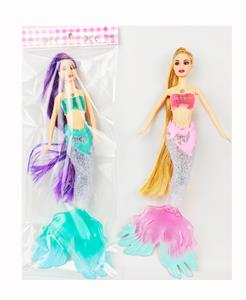 11寸实身灯光音乐长发芭比娃娃美人鱼 带3个LR44电池 - OBL10384268