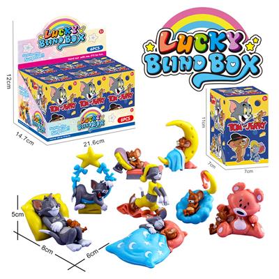 实心PVC大号睡梦猫和老鼠手办摆件盲盒随机混装 - OBL10384494