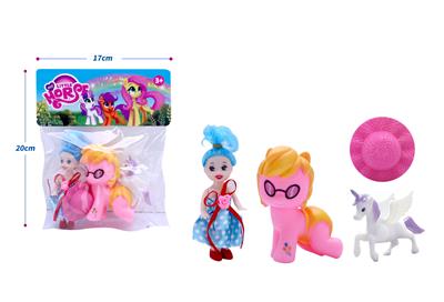 3.5寸小凯丽带搪胶马、塑料飞马、帽子配件 （多色混装） - OBL10385134