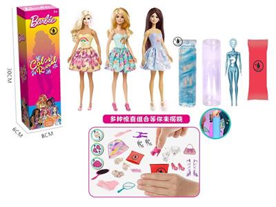 11.5寸实身惊喜变色芭比。带5样不同的惊喜配件，娃娃360度旋转， - OBL10385177
