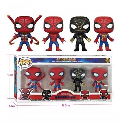 蜘蛛侠公仔4只盒装（搪胶头，PVC身体） - OBL10386129