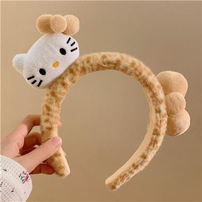 咖豹纹猫毛绒发箍 - OBL10387324