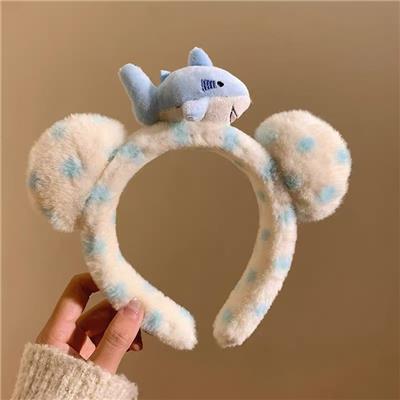 蓝波点鲨鱼毛绒发箍 - OBL10387328