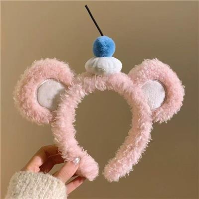 泰迪蓝桃毛绒发箍 - OBL10387350