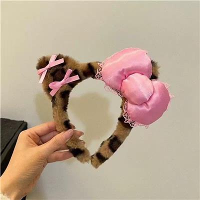 豹纹粉结毛绒发箍 - OBL10387360