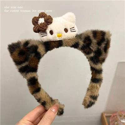 豹纹米花KT猫毛绒发箍 - OBL10387361