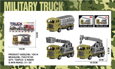 1只实色回力B款军事工程车3款混装 - OBL10388828