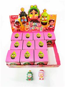 展示盒12只盲盒植绒款pvc哭娃圣诞树（混色混款） - OBL10389257