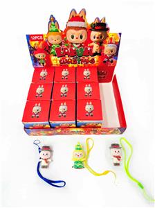 展示盒12只盲盒植绒款pvc拉布布圣诞哭娃（混色混款） - OBL10389261