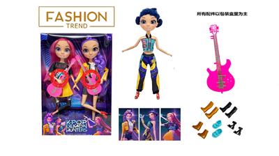 K-POP 彩虹猎魔系列带七彩灯光音乐12寸12关节实身真玻璃眼珠惊喜猎魔女团娃娃双人混装带吉他，金貂卡片一张 - OBL10391455