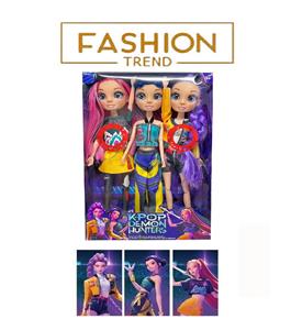 K-POP 彩虹猎魔系列带七彩灯光音乐12寸12关节实身真玻璃眼珠惊喜猎魔女团娃娃3人混装，金貂卡片一张 - OBL10391464