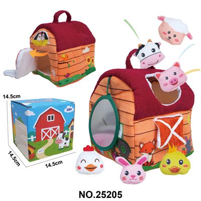 婴儿迷你农场动物田园收纳屋（6个印花小动物） - OBL10392706