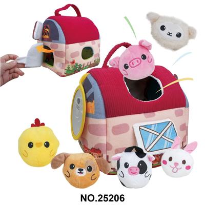 婴儿迷你农场动物田园收纳屋（6个印花小动物） - OBL10392707