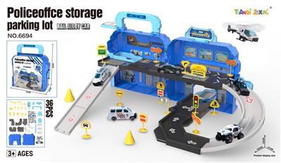过家家收纳合金警车停车场（配合金车1只）（配路标1套）  (36PCS) - OBL10393203