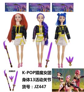 K-POP猎魔女团手办11.5寸实身13关节芭比娃娃（3只装）带武器 - OBL10394203