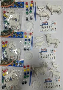 DIY彩绘【奶牛+山羊+绵羊亲子一家人】3款混装 - OBL10394842