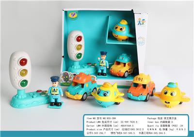 音乐红绿灯+警察公仔+惯性飞机+惯性卡通工程车 - OBL10394914
