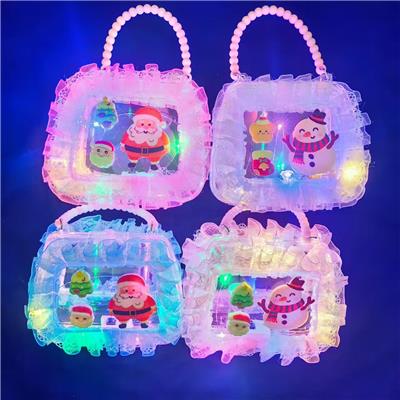 圣诞发光花边手提包/图色混装 - OBL10397287