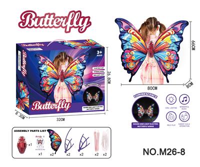 电动蝴蝶翅膀彩印版主体喷镀）DIY组装（4粒AA不包电）爆款天使精灵公主演出道具 - OBL10397937