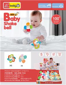 摇铃软胶逗引抬头视听抓握启蒙触觉感知培养观察力安抚小牙床安全啃咬早教益智亲子互动（大花、手抓球各6只） - OBL10398571