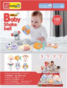 摇铃软胶逗引抬头视听抓握启蒙触觉感知培养观察力安抚小牙床安全啃咬早教益智亲子互动（月熊2、鱼2、小狗2、考拉2、猫头鹰2、甲虫2） - OBL10398572