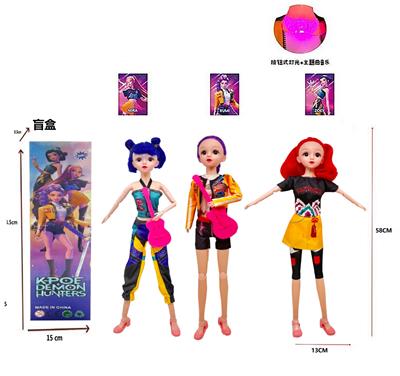 猎魔女团K-POP22寸17关节8D窗盒包装袋灯光音乐主题曲鲁米佐伊米拉搪胶公仔 - OBL10398631