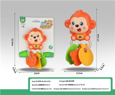 卡通音乐猴子牙胶摇铃 - OBL10398939
