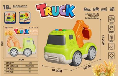 麦秆料卡通滑行挖土机（带灯光音乐） - OBL10399297