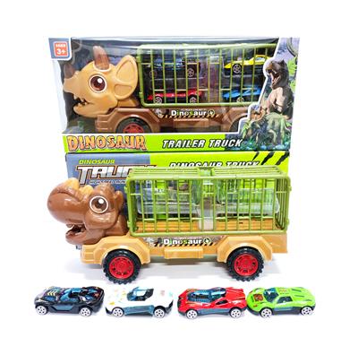 恐龙惯性工程车+四只合金小车1:64 - OBL10399519