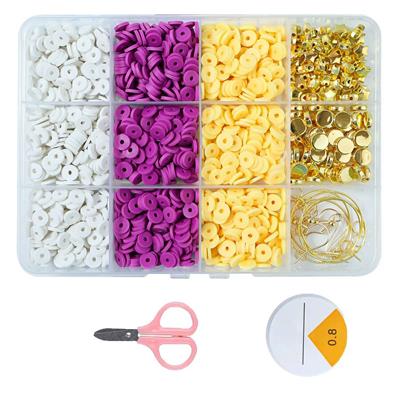 软陶片+隔珠+耳钩耳圈+剪刀线（12格） - OBL10400867